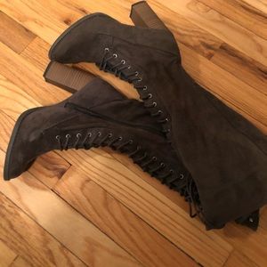 Lace up heel boots